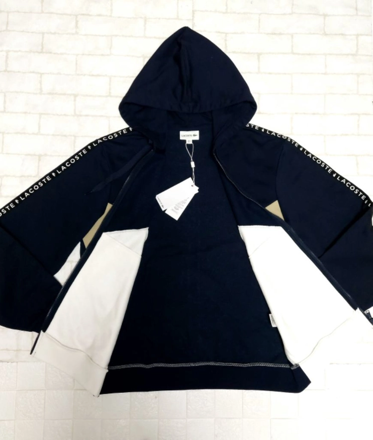 라코스테 컬러블럭 기모후드집업 XS~XL 이미지