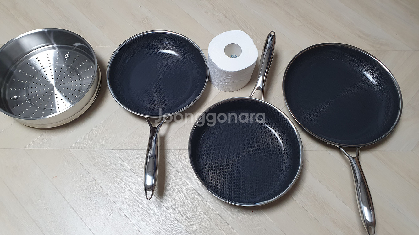 쿡셀 세라믹 블랙에디션 프라이팬 소테팬 찜기 팔게요--0