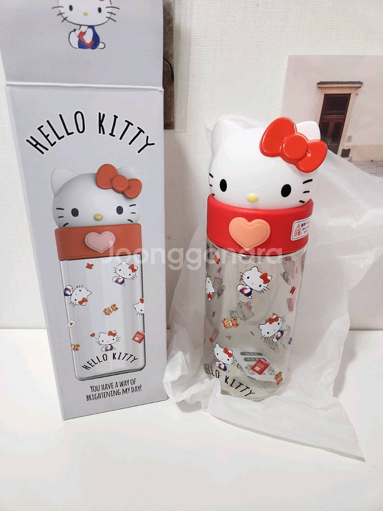 [정품] 산리오 키티 입체 피규어 트라이탄 물통 물병 텀블러 500ml--0