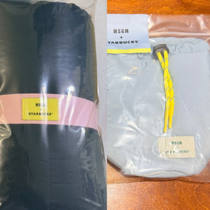 스타벅스 프리퀀시 MSGM 블랭킷 그린 (담요) / 파우치 스카이블루