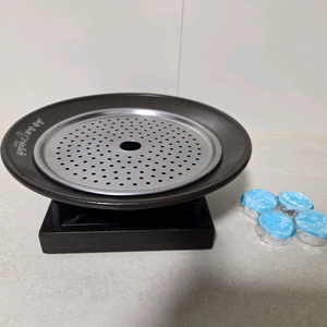 직화 내열 도자기 수육보쌈접시 25cm+스텐수육판 미니화로+고체연료 세트 몽땅