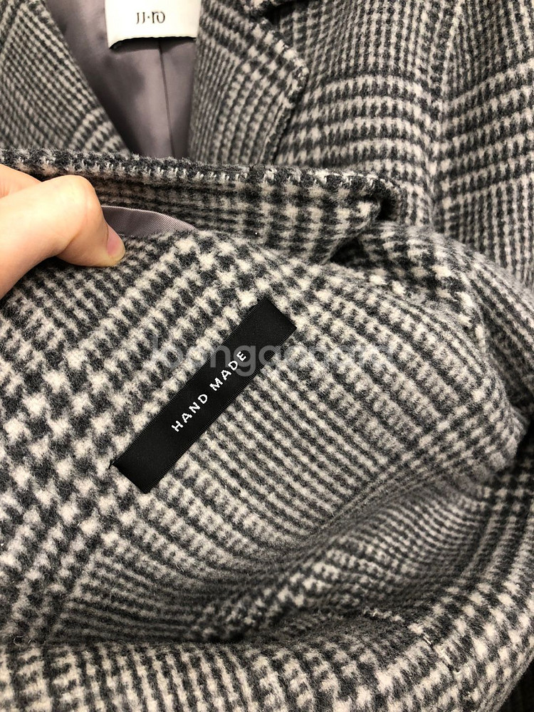 JJ지고트 울 핸드메이드 체크 코트 66--4