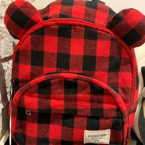 블루독 레드체크 미아방지가방