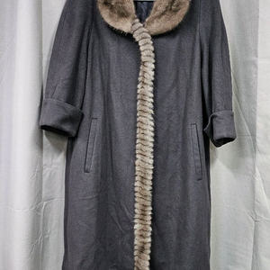 캐시미어 밍크 트래밍 롱코