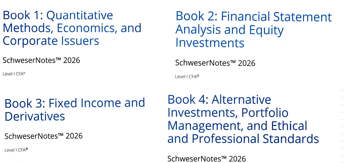 2026 CFA Level 1 슈웨이저 전권+퀵시트 PDF 판매합니다.--0