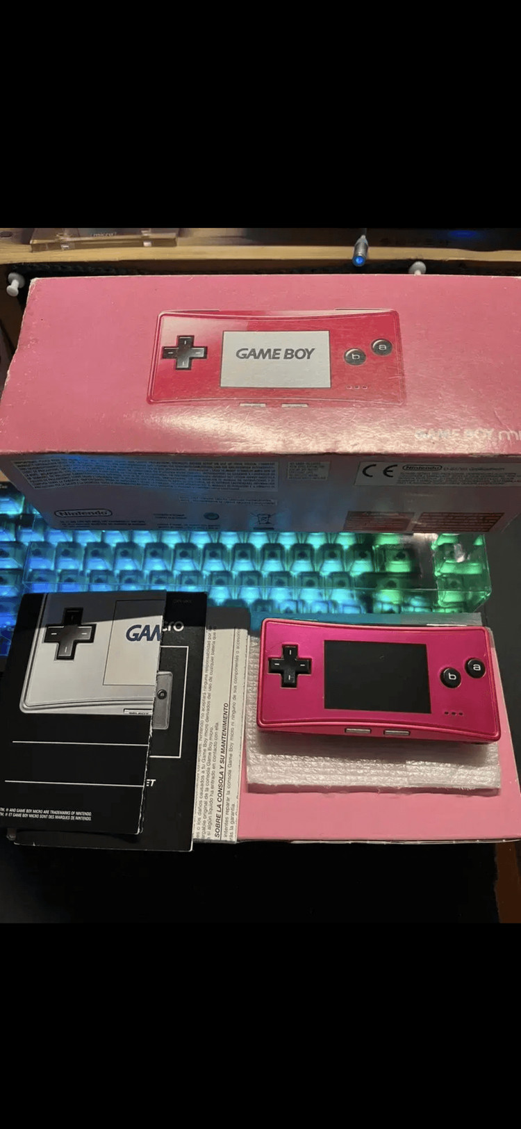 닌텐도 정품 유럽한정판 미크로 핑크 게임보이 미크로 gbm 이미지