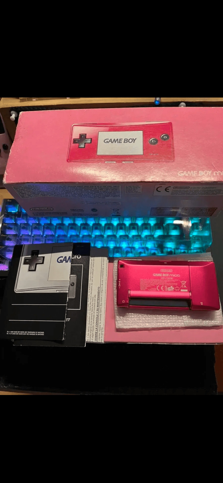 닌텐도 정품 유럽한정판 미크로 핑크 게임보이 미크로 gbm 이미지