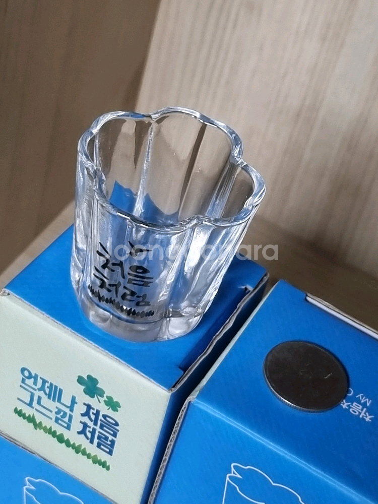 진로 한방울잔 참이슬 처음처럼 소주잔 클로버잔--9