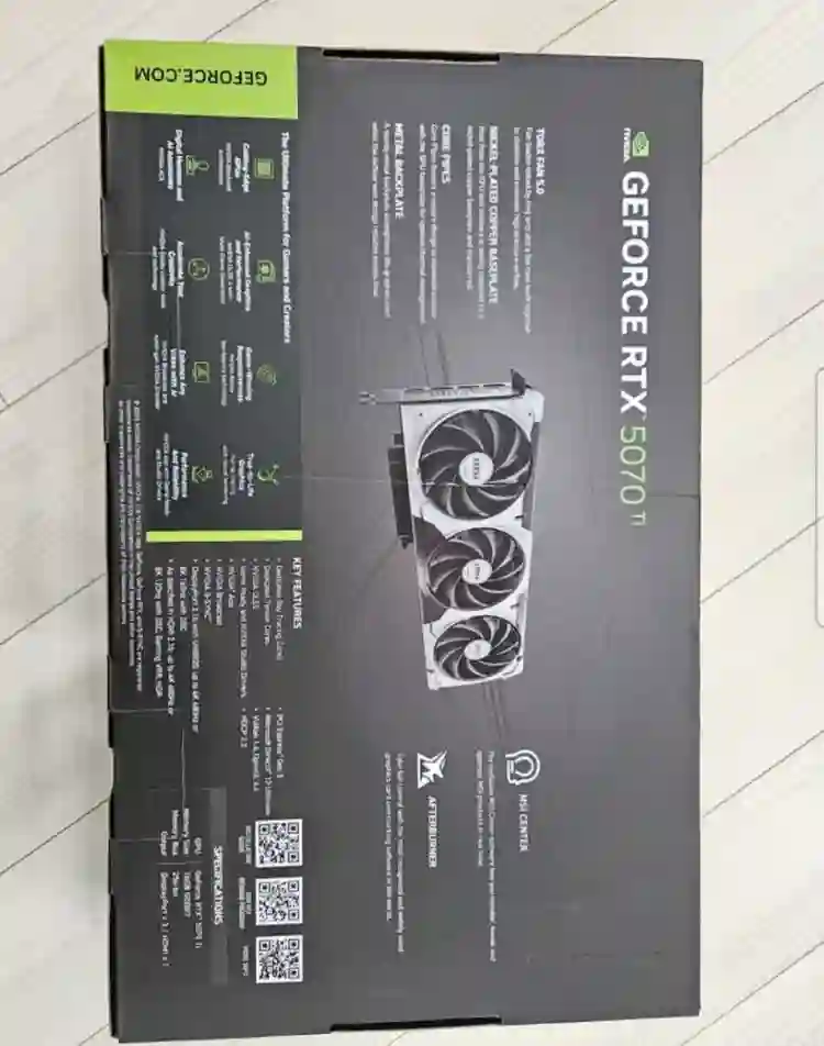 미개봉신품 MSI RTX 5070ti 16GB 그래픽카드 1 이미지