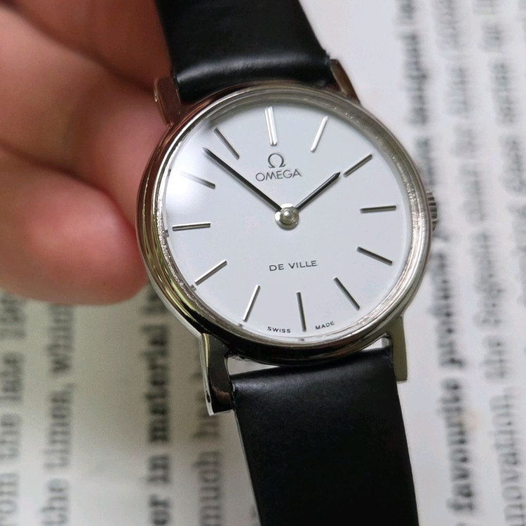빈티지 오메가 드빌 화이트 수동 메커니컬 여성용 이미지