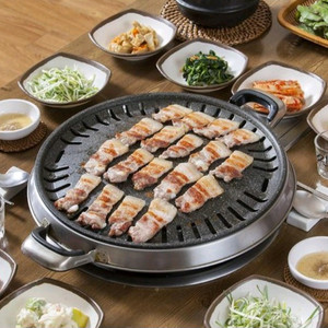 로스타 테이블 가스버너 뚝배기 중앙타공 고기 삼겹살불판