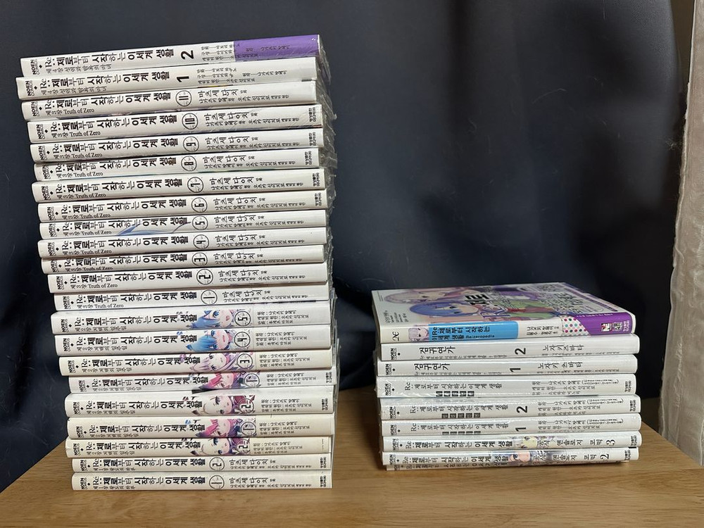 라노벨, 코믹 만화책 (고블린 슬레이어, 리제로, 청춘 돼지 시리즈, 게이머즈, 소아온 등) 이미지