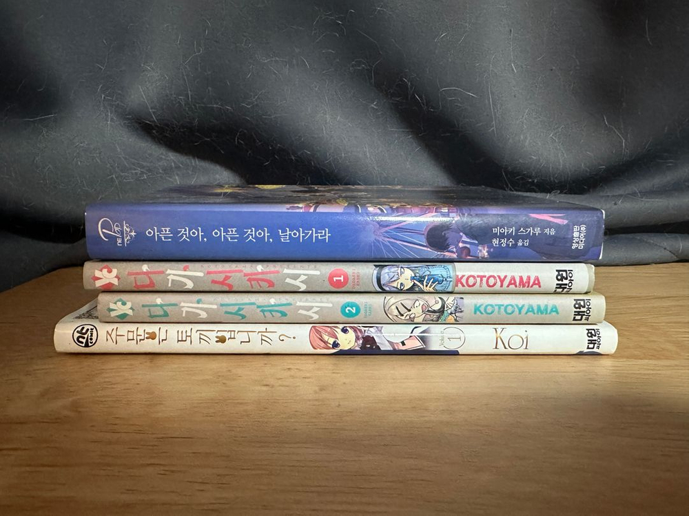 라노벨, 코믹 만화책 (고블린 슬레이어, 리제로, 청춘 돼지 시리즈, 게이머즈, 소아온 등) 이미지