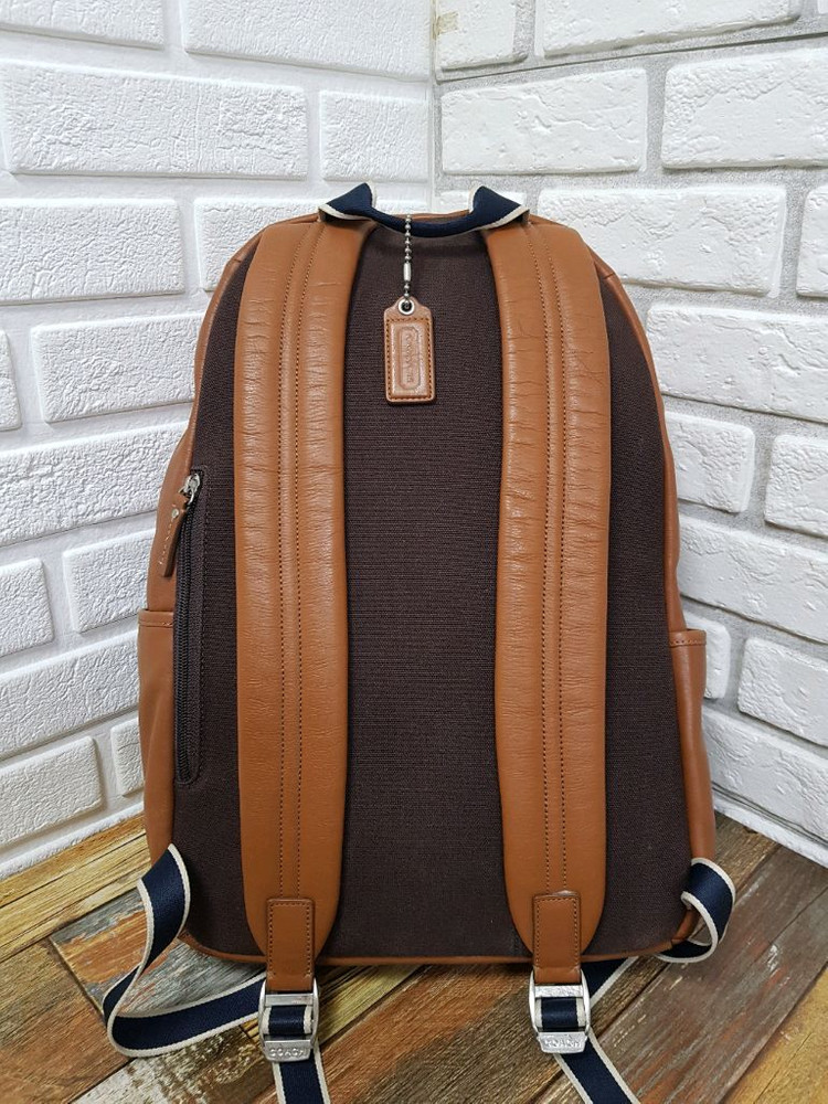 [정품] 코치 가죽 백팩 브라운--4
