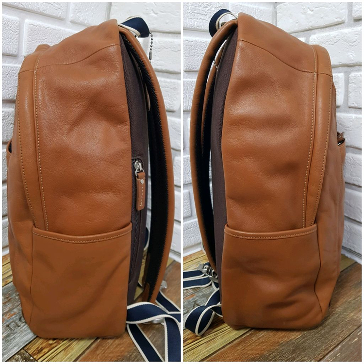 [정품] 코치 가죽 백팩 브라운--6