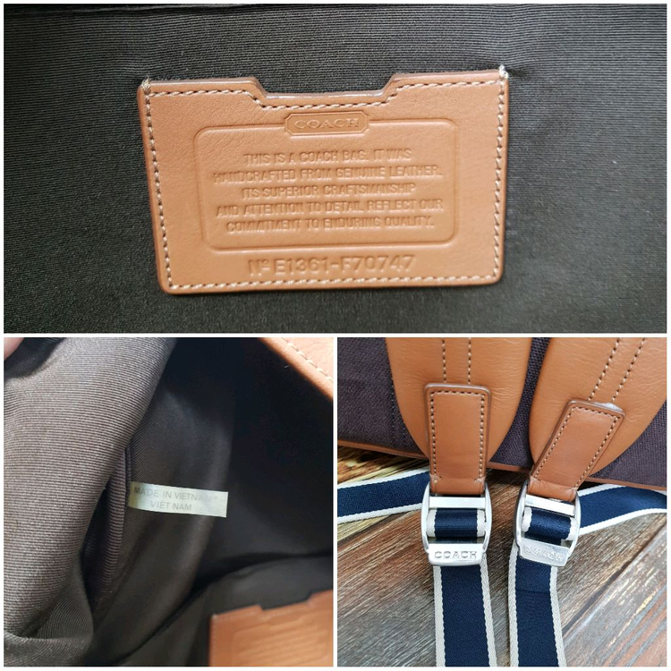 [정품] 코치 가죽 백팩 브라운--8