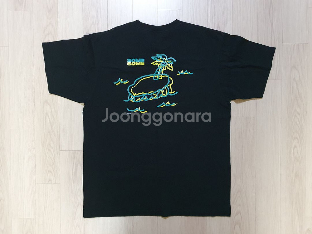 엠드로메다 썸 탈꺼시다 반팔 티셔츠 / 블랙 / XL / 침착맨 굿즈--1