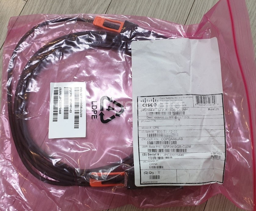 시스코 10G SFP+ DAC 케이블 1M, 3M, 5M / 10기가 연결 동축 케이블--1