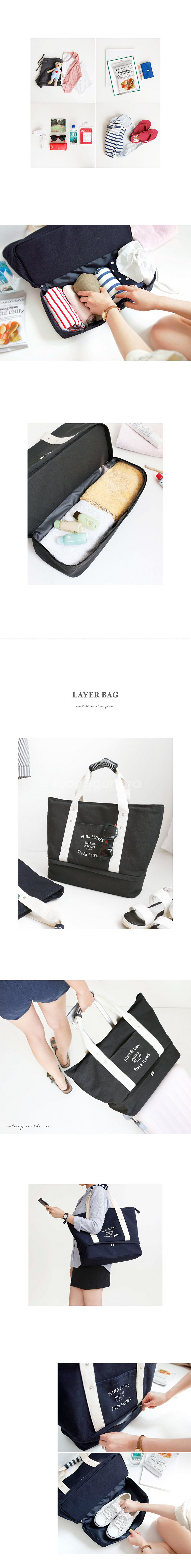 아이코닉 레이어백 / 차콜 / 보스턴백 여행가방--8