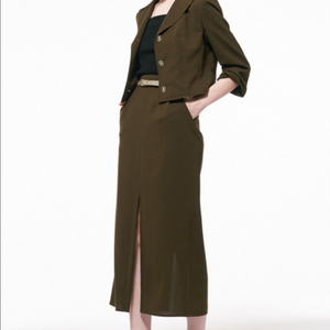 22년 한섬 타임 시그니처 TIME 슬릿 스커트 트임 롱치마 펜슬 H라인