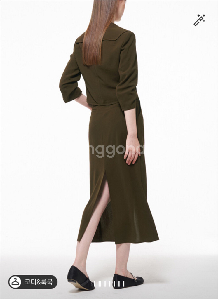 22년 한섬 타임 시그니처 TIME 슬릿 스커트 트임 롱치마 펜슬 H라인--1