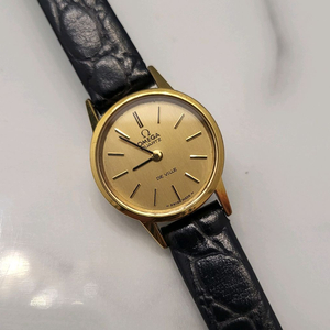 오메가 드빌 여성 레이디 금장 쿼츠 시계 빈티지 여자 손목시계 팔찌