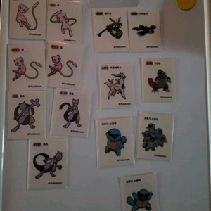 포켓몬 띠부씰 뮤 뮤츠 검은레쿠쟈 아르세우스 가이오가