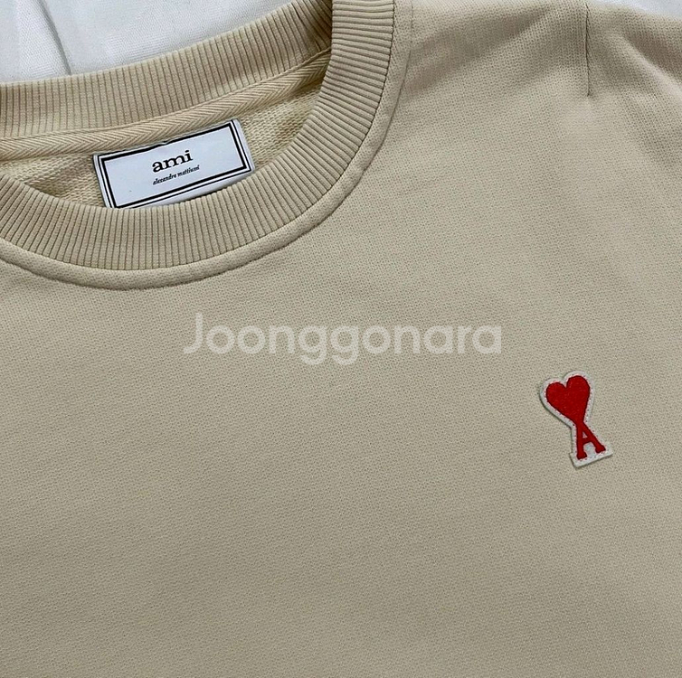 아미 크롭 스몰로고 맨투맨 스웻 셔츠--3