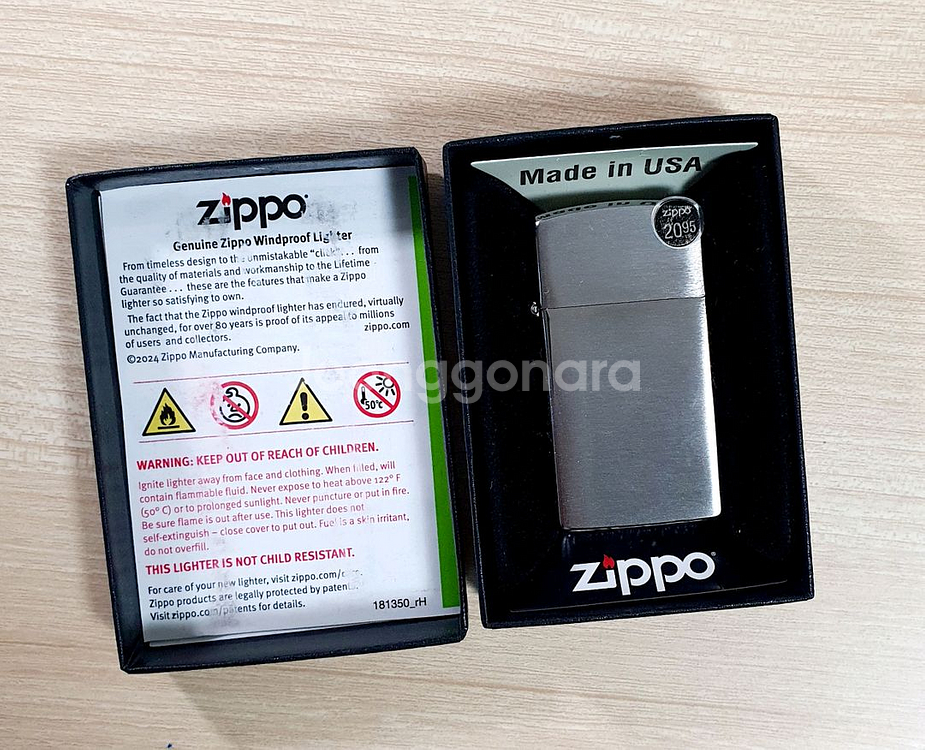 지포 정품 슬림 브러쉬드 크롬 - G032--2