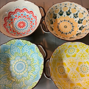 패턴 도자기볼 4개세트