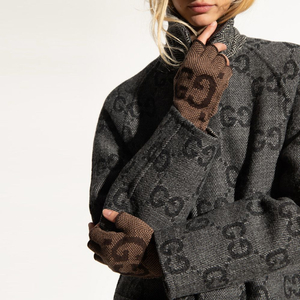 새상품 구찌 GG 핑거리스 장갑 캐시미어 100% 브라운