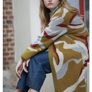 기비 앙고라 믹스 플라워 니트 롱 가디건 85사이즈