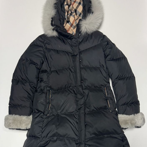 여성 닥스 22년도 구스다운 폭스퍼 후드 롱 패딩 165