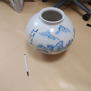 이천 석정도예 전철하 명인의 산수문 청화백자 팝니다 부산 해운대
