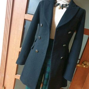 (무배-새제품)더블버튼 라인 모직자켓