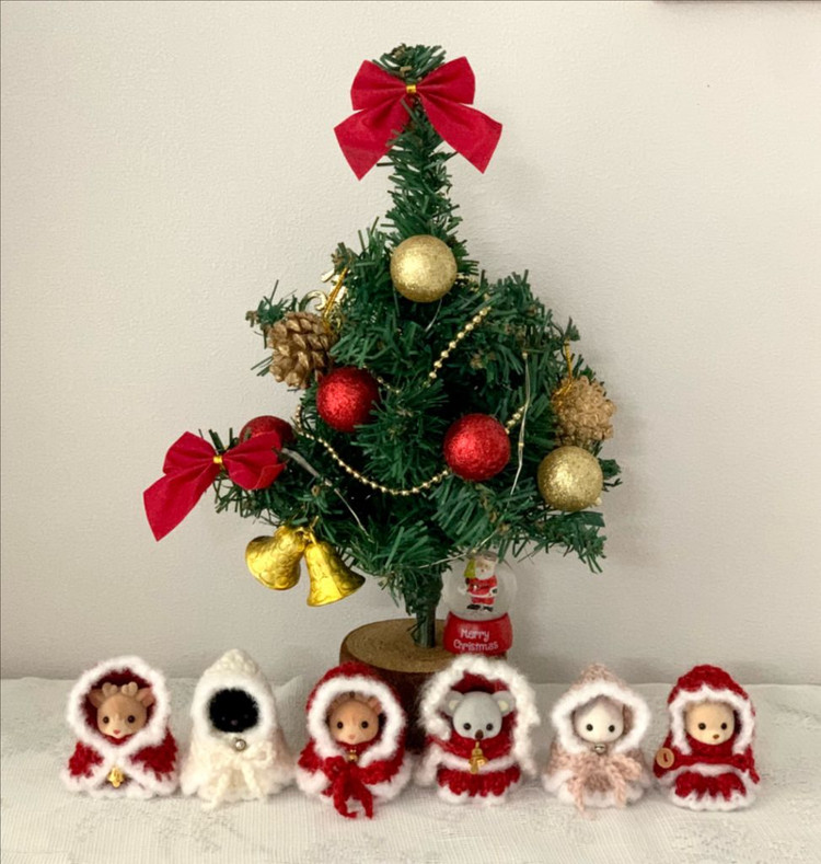 실바니안 크리스마스 뜨개옷(드레스+망토set) 이미지