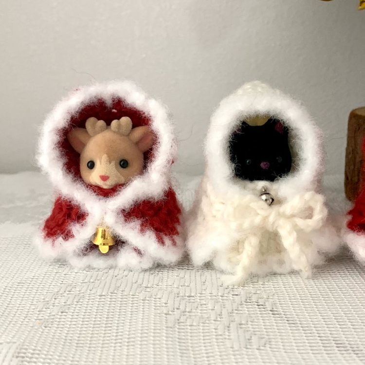 실바니안 크리스마스 뜨개옷(드레스+망토set) 이미지