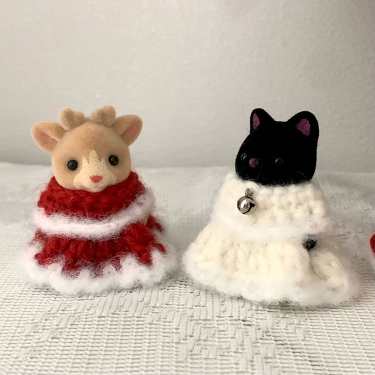 실바니안 크리스마스 뜨개옷(드레스+망토set) 이미지