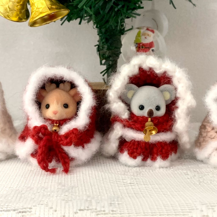 실바니안 크리스마스 뜨개옷(드레스+망토set) 이미지