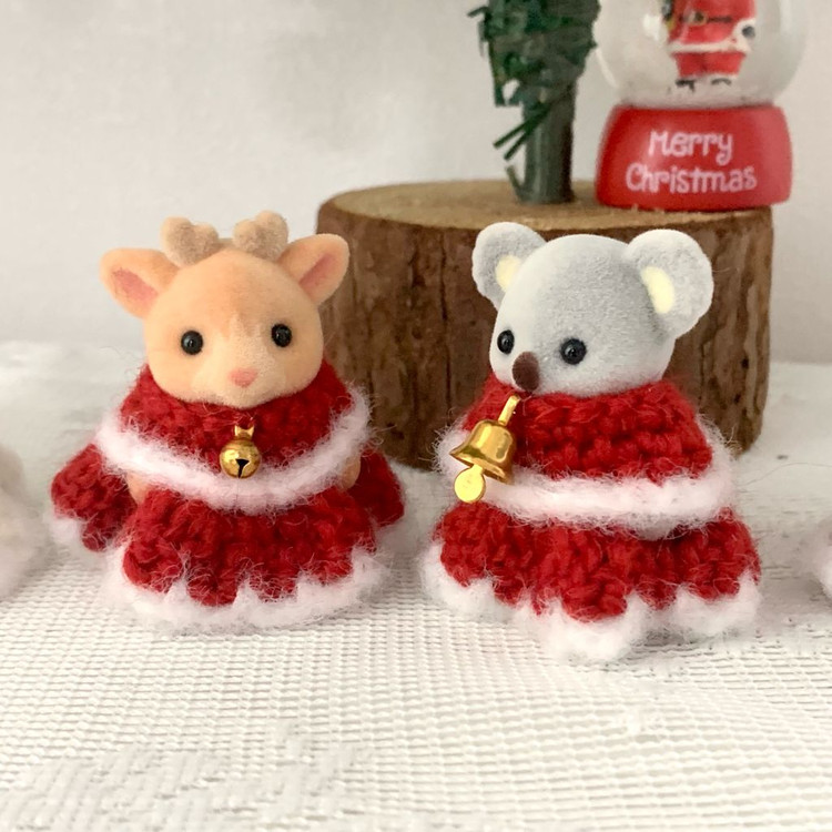 실바니안 크리스마스 뜨개옷(드레스+망토set) 이미지