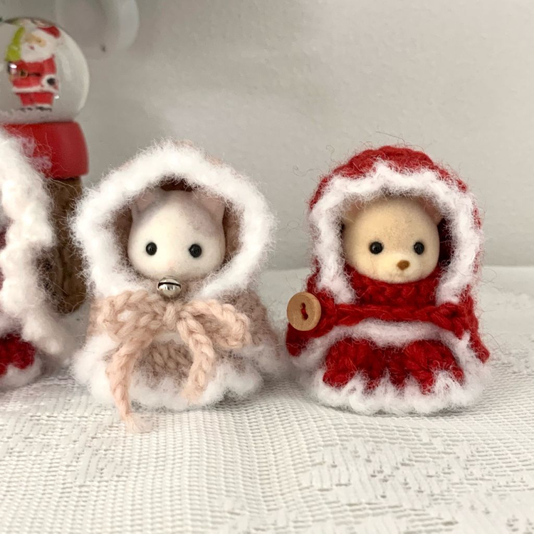 실바니안 크리스마스 뜨개옷(드레스+망토set) 이미지