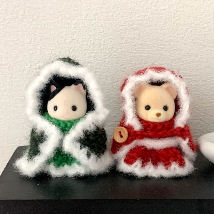 실바니안 크리스마스 뜨개옷(드레스+망토set) 이미지