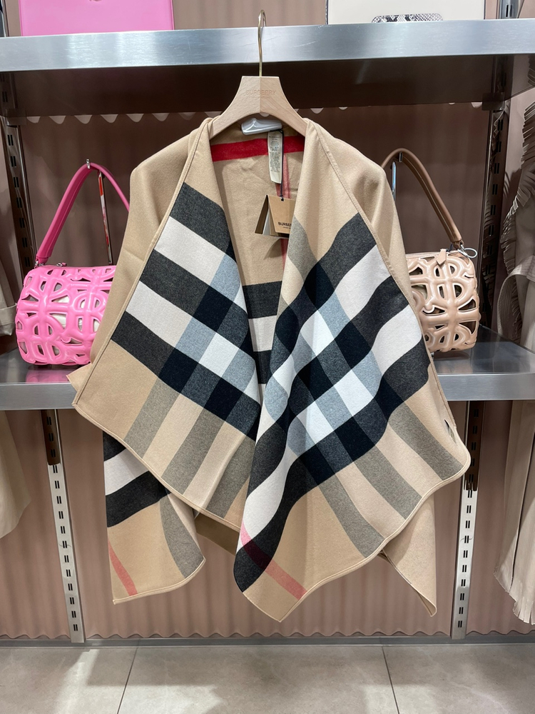 버버리 리버서블 울케이프 판초 브라운 40294061--0