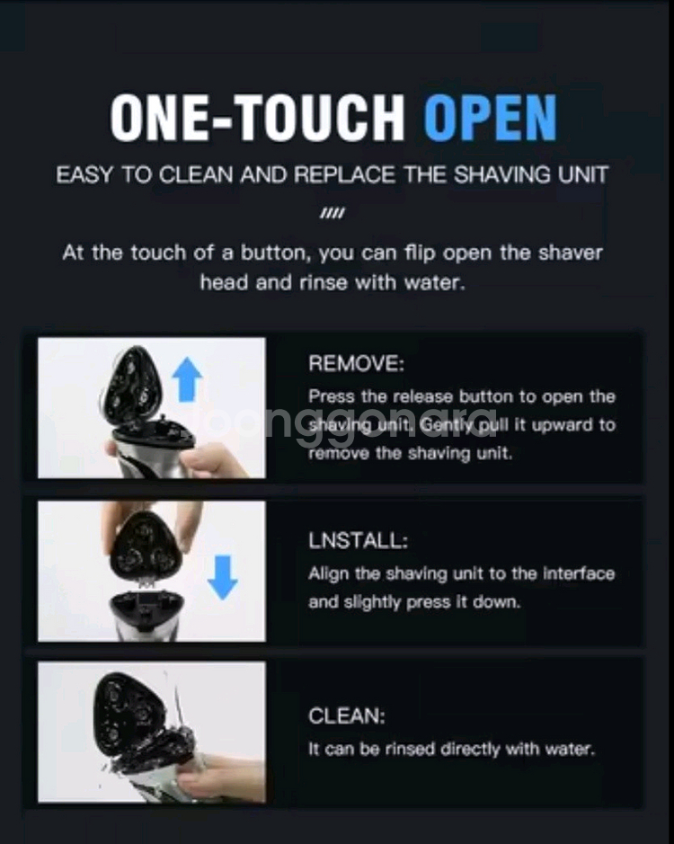 무선전기면도기 IPX7 완벽방수 헬릭스케어 에픽쉐이브--8