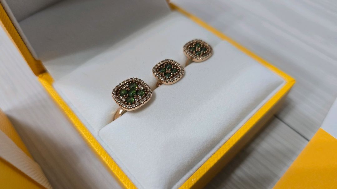 로제도르 그린 다이아몬드 반지,귀걸이 세트 이미지