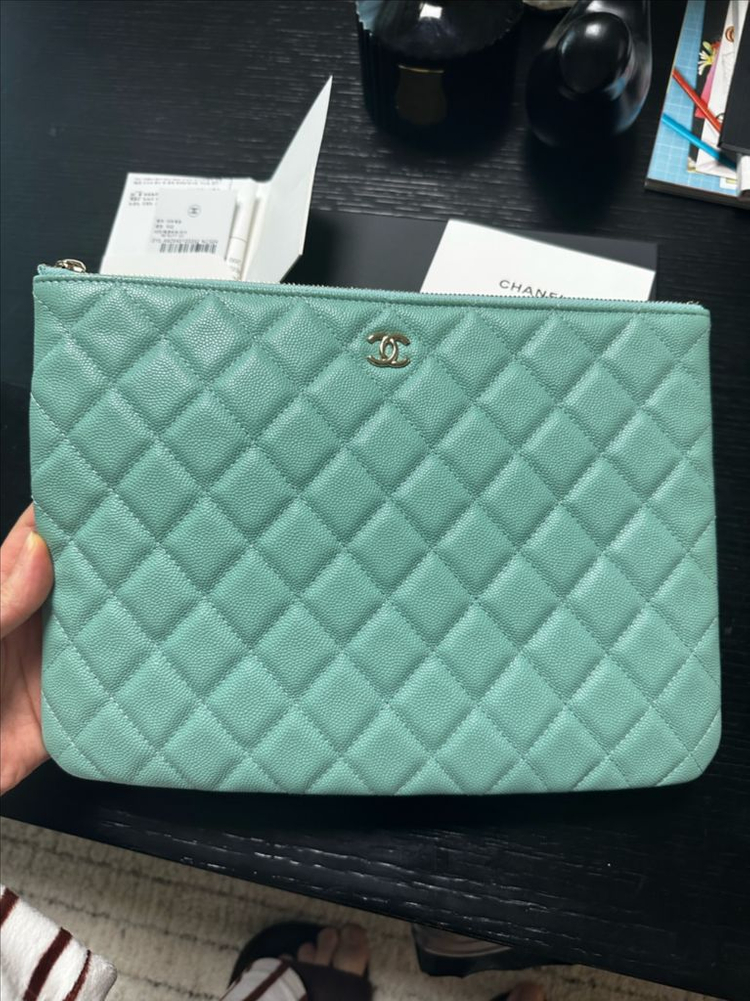 샤넬 클러치 뉴미듐 캐비어 풀셋--1