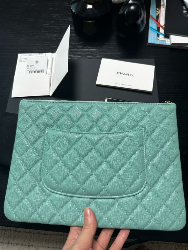 샤넬 클러치 뉴미듐 캐비어 풀셋--4