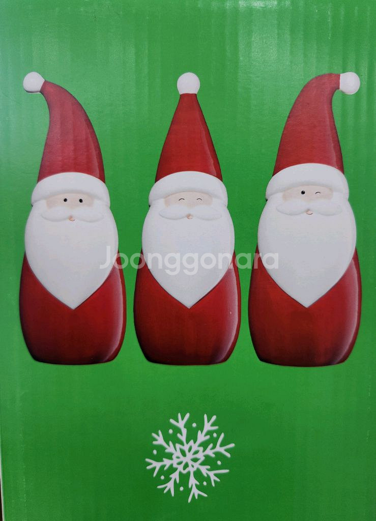 크리스마스 장식용 세라믹 산타 3종 세트미개봉 새 상품입니다.--0
