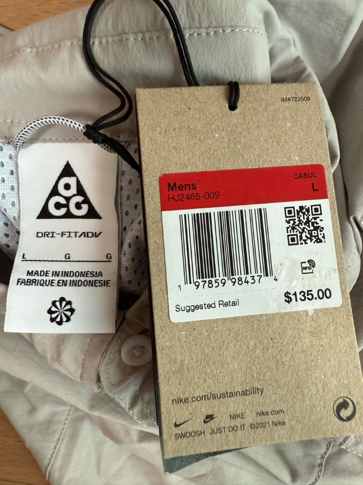 [L] 나이키 acg 드라이핏 ADV UV 오브 위버 롱슬리브 셔츠 그레이 (hj2465-009)--1