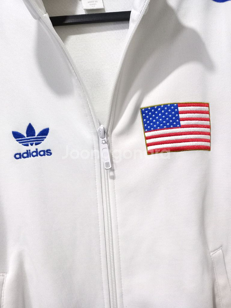 아디다스 USA 미국 화이트 여자 트랙탑 저지 져지집업 85/XS--1